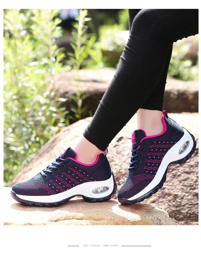 2025 Women's Fashion New Product: Sports Walking Shoes Breathable and Lightweight Casual Walking Platform Shoes Calzados Mujeres