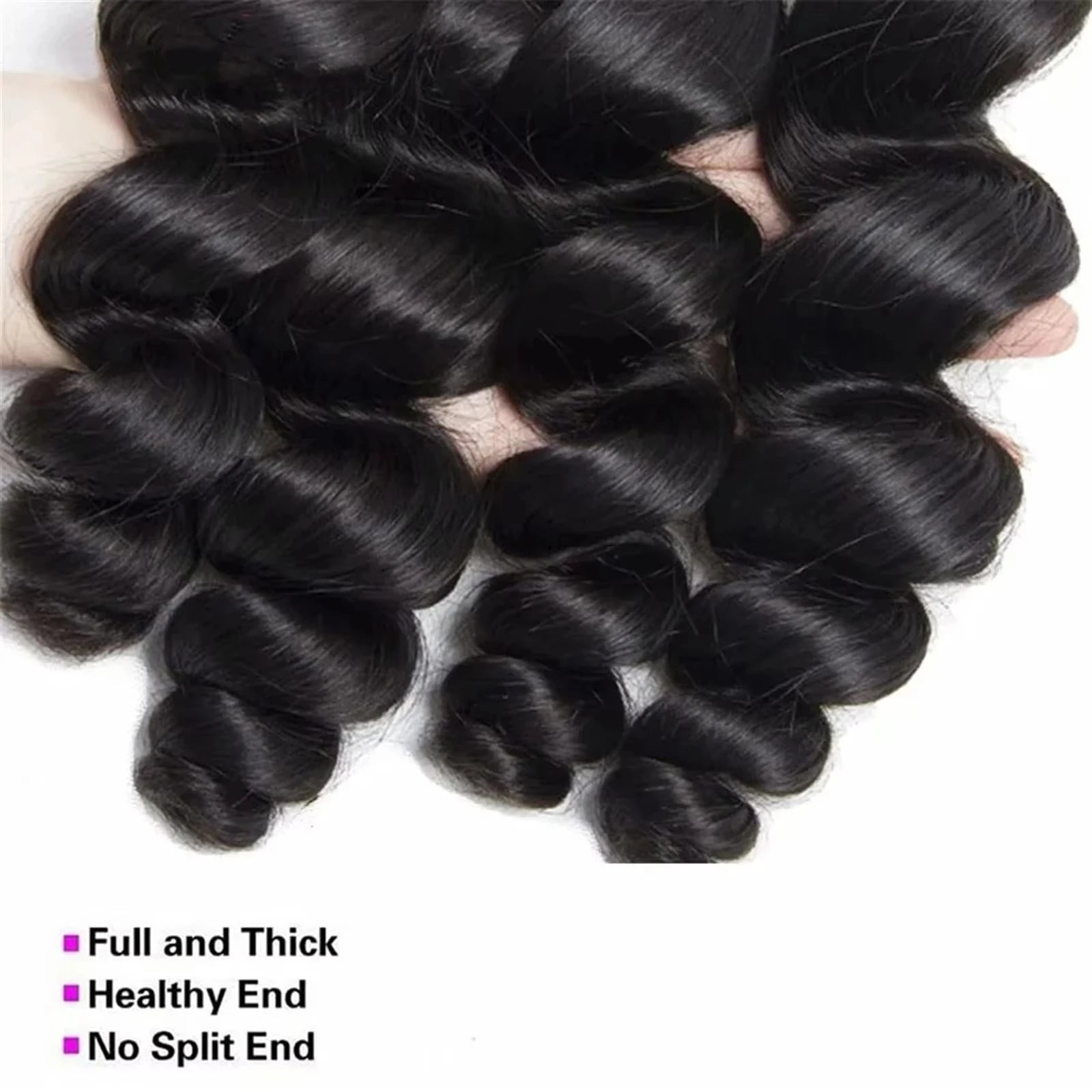 Wiglovie Loose Wave Human Hair Bundle 3 Bundle Deals 15A Peruvian Raw Curly 3/4 Pcs Double Weft Bundles Extensions For Women