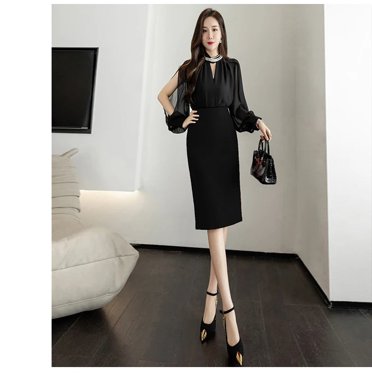 Fahsion Summer Office Black Skirts Women 2024 Elegant High Waist Gray Red Bodycon Skirt Sexy High Waist Midi Mujer Faldas S-2XL