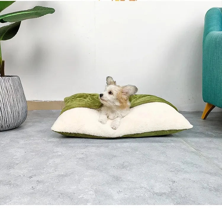 Pet Bed Dogs Kennel Winter Warm Removable Washable Bite-resistant Puppy Sofa Cushion Plush Cat Mat for Large Pet Sleeping Bag