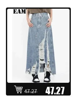 [EAM] High Elastic Waist Black Pleated Mesh Casual A-line Half-body Skirt Women Fashion Tide New Spring Autumn 2026  1DH5148