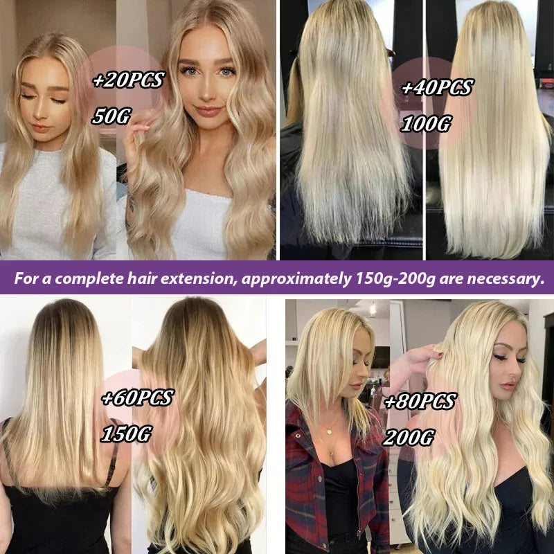 Tape In Human Hair Extensions 20pcs Natural Black Straight Brazilian Human Hair Tape In Extensions Skin Weft Tape Ins For Women