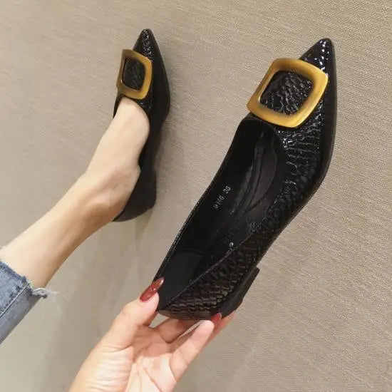 Flat Shoes Women Snakeskin Pointed Women Flats Large Size 44 45 46 Zapatillas Mujer Spring Summer Casual Shoes Small Size 32 33