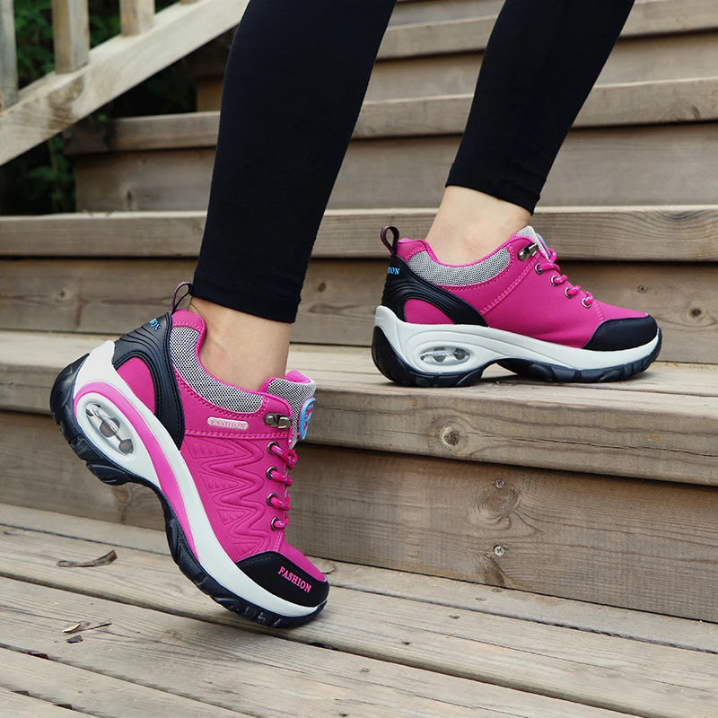 Ladies Sneakers Comfortable Breathable Platform Shoes Fashion Lace Up Female Casual Shoes for Women Outdoor Short Boots