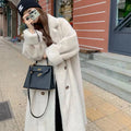 Women Winter Warm Thicken Long Fur Coat 2025 New Women Imitation Rabbit Fur Temperament Fur Coat Double-Breasted Fur Jacket