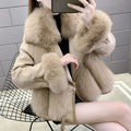 2025 Women Mid-Long Style Faux Fur Jacket Winter Female Pu Leather Splicing Fur Outwear Ladies Long Sleeve Thicken Warm Fur Coat