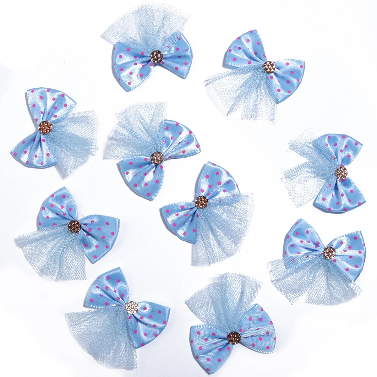10PCS Dog Bow Dog Hair Accessories Handmade No Clip, No Rubber Band Pet Clothing Decoration Bows For Dogs Cats Pet Accessories