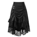 Women's Skirt Drawstring Patchwork Nightclub Party Gothic Halloween Lace Patchwork Skirt Perspective Hem Skirts for Women
