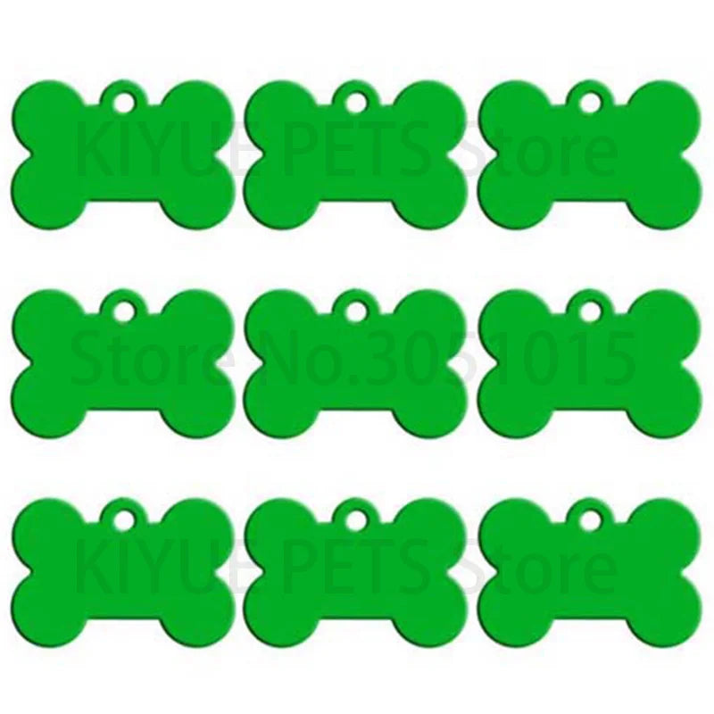 20Pcs Dog ID Tag Personalized Pet Engraved Pet ID Name Number For Puppy Dog Customized Tag Collar Pendant Bone Pet Accessories