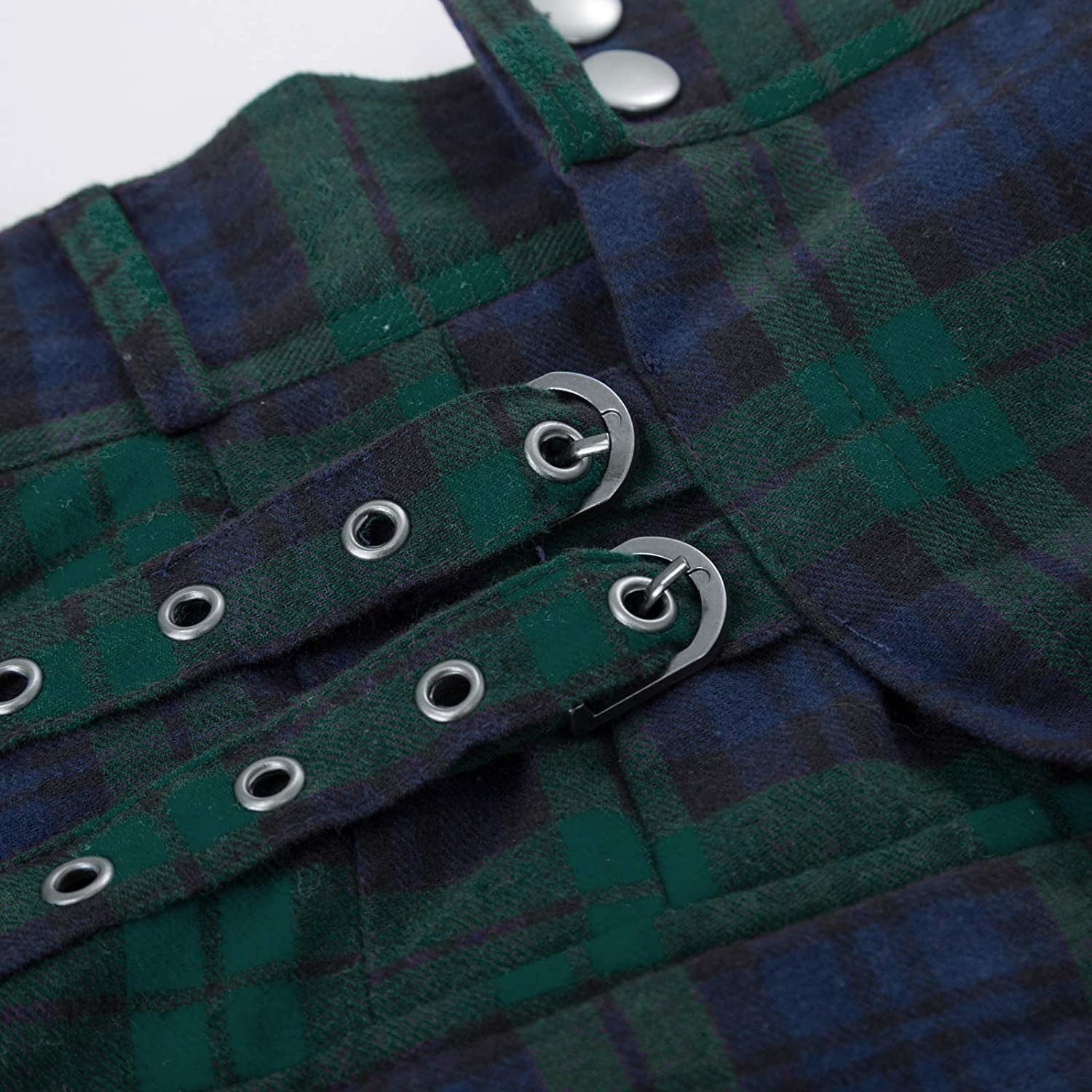 Men's Scottish Festive Skirt Men's Check Contrast Pleated Skirt