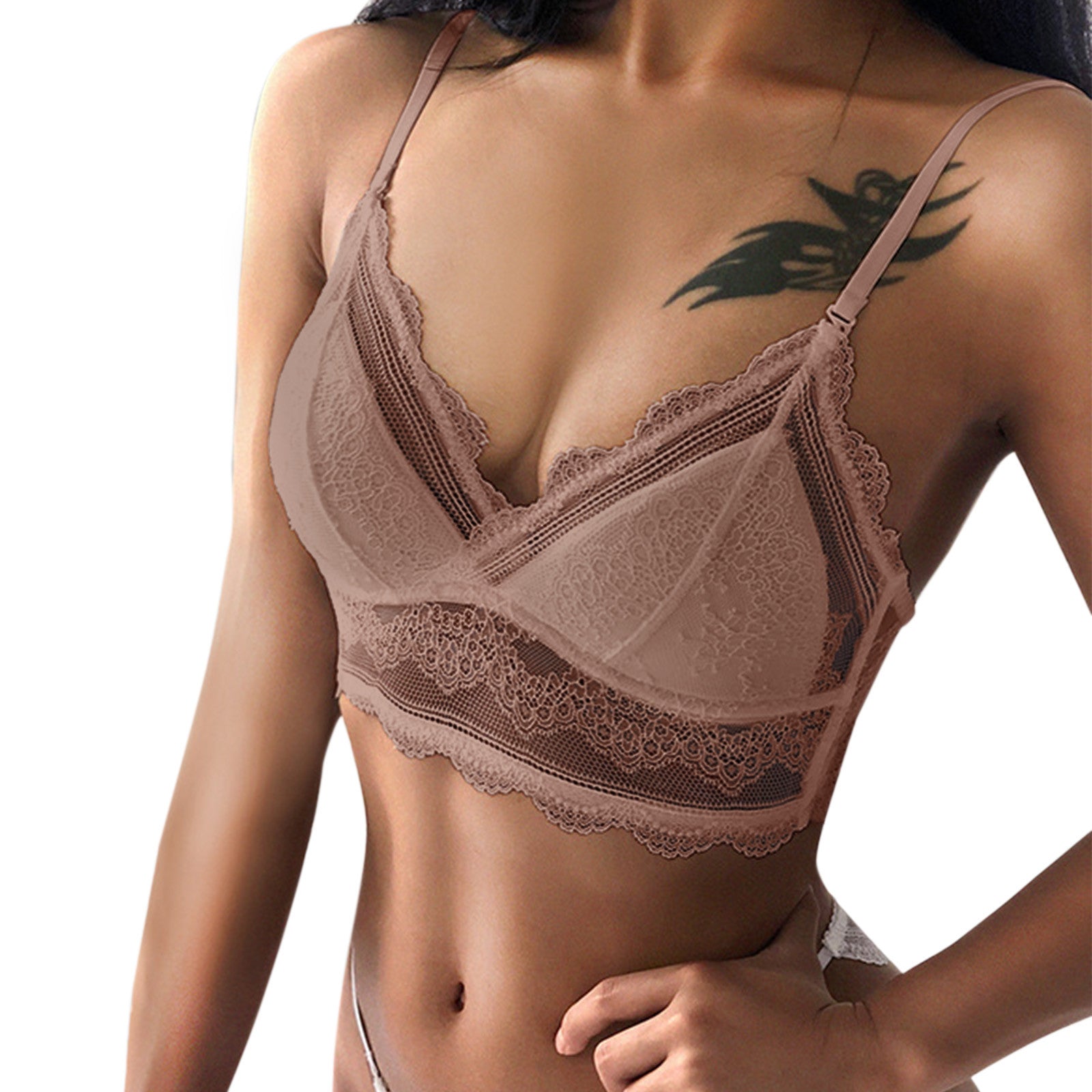 Sexy Low Back Bras Ladies U Backless Invisible Lace Wireless Bra Bralette Mesh Ultra Thin Seamless Underwear Women Lingerie