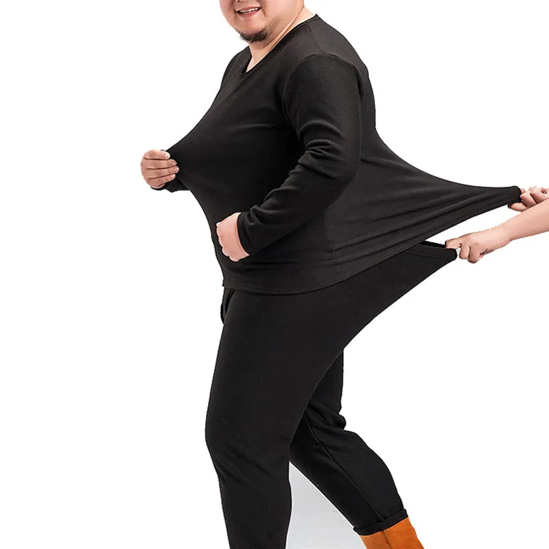 Winter Thermal Underwear Suit Man 6XL Size Fleece keep warm Men Long Johns Loose Elasticity Homewear Nightwear
