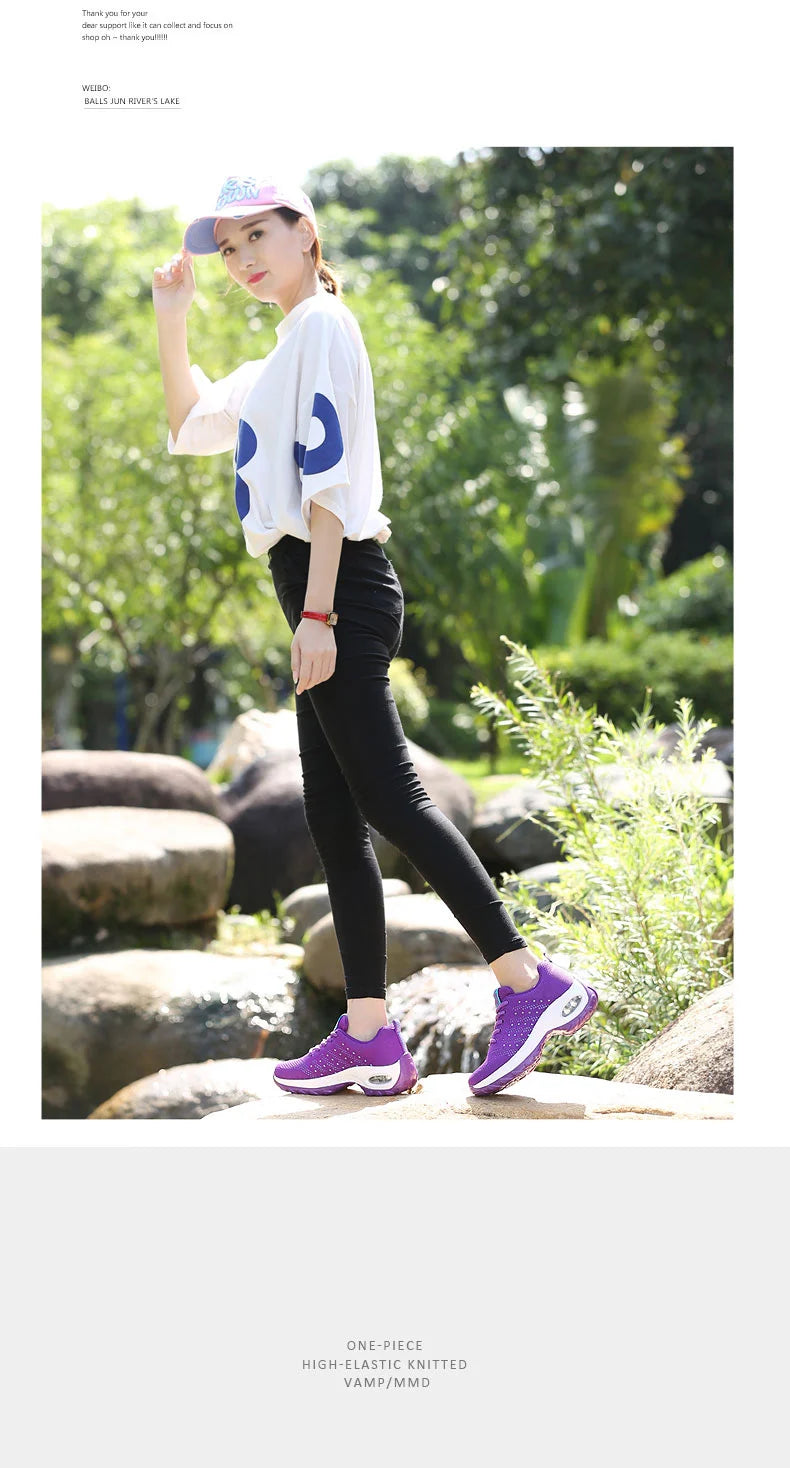 2025 Women's Fashion New Product: Sports Walking Shoes Breathable and Lightweight Casual Walking Platform Shoes Calzados Mujeres