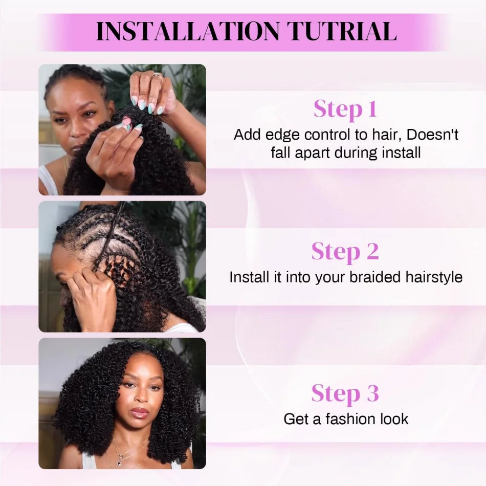 Kinky Curly Crochet Human Hair Wigs 120G Feather Miracle Knots Knotless Invisible Pre Looped Burmese Curly Deep Wave Extensions