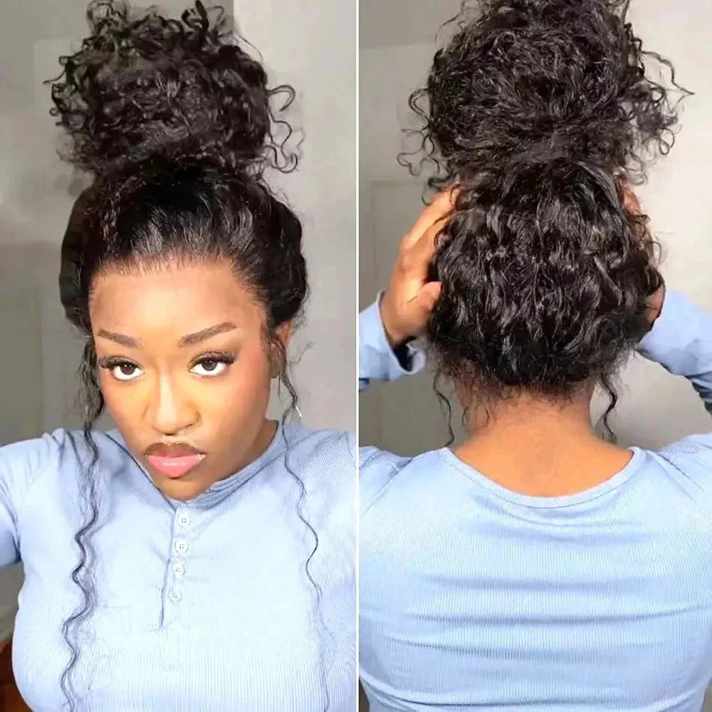 40 Inch Deep Wave 13x6 Hd Lace Frontal Human Hair Wigs 250 Density Brazilian Curly Water Pre Cut Lace Glueless Wig Ready To Wear