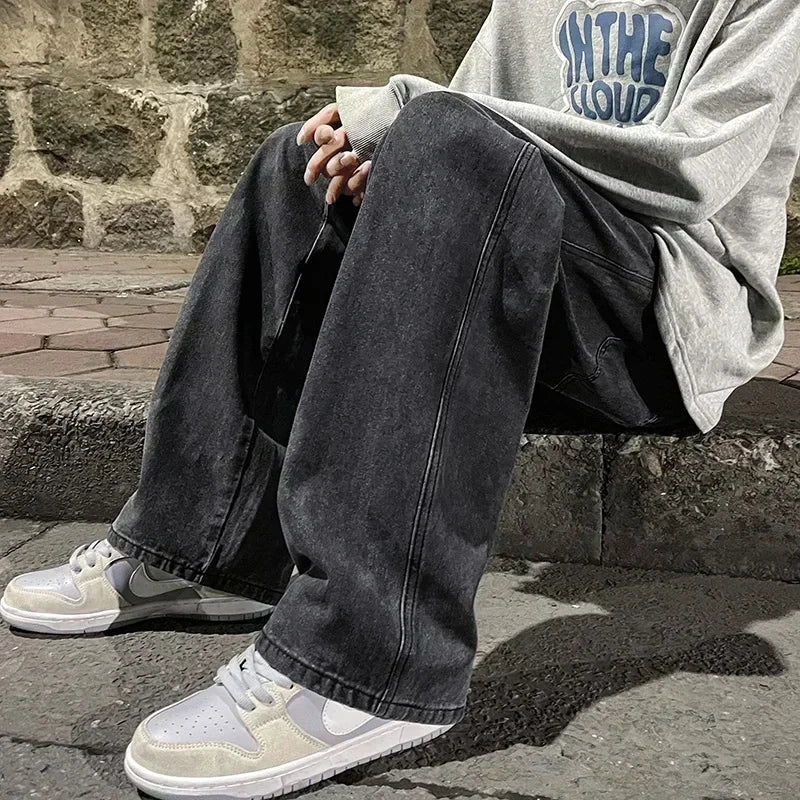 2024 New Streetwear Loose Jeans Men Korean Style Fashion