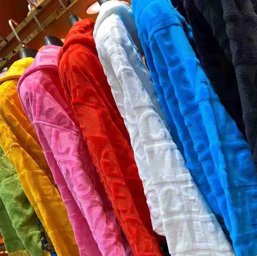 Bathrobe Men Women Sleepwear Long Robe Cotton Luxury Hotel Style Pajamas Homewear Comfortable Plush Loungewear