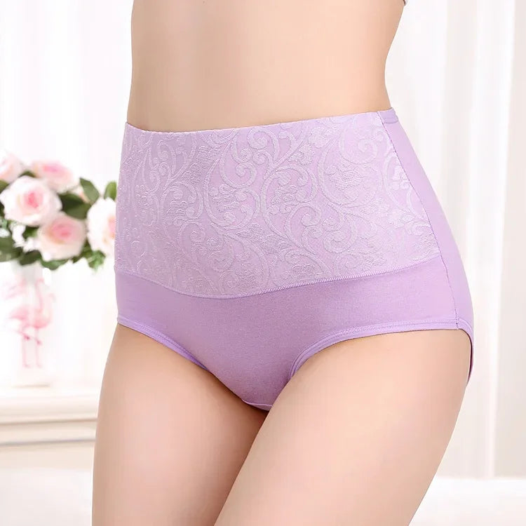 3Pcs/Lot Plus Size Underwear Women High Waist Women's Panties Cotton Brief Girl Breath Panty Abdominal Underpants Ladies L-5XL