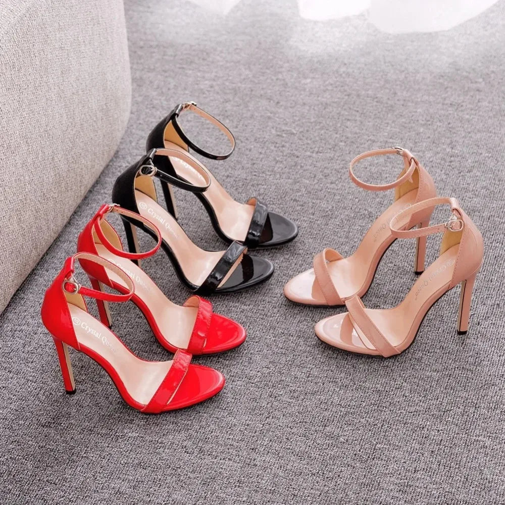 Sandals Women High Heels Black Large Sandals Plus Size Heels 44 45 46  Men's Stage Performance High Heel Sandal Large Shoes