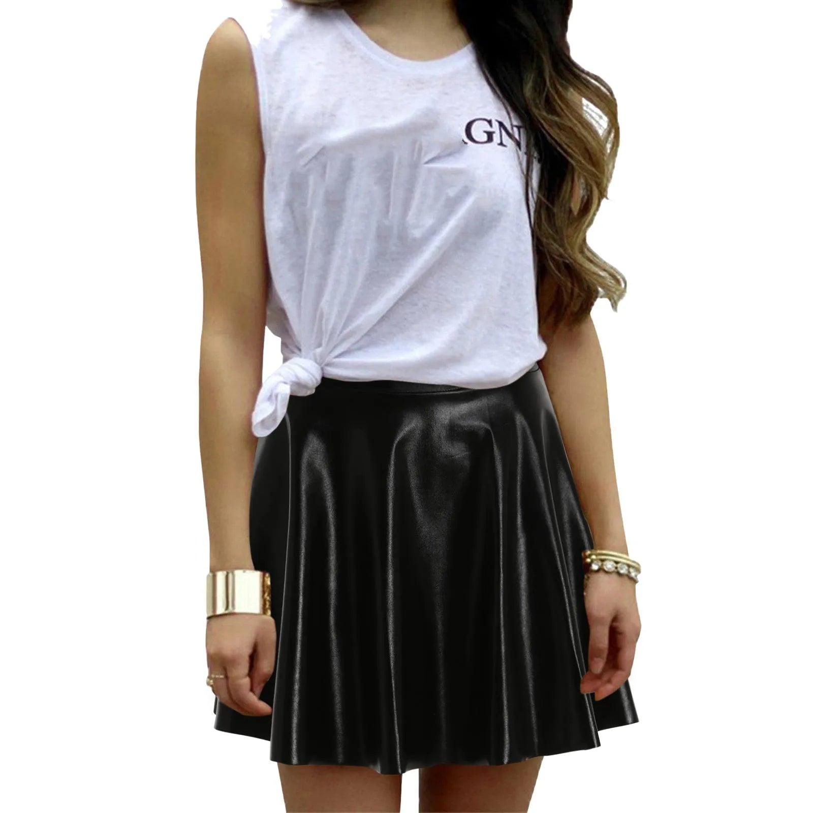 Women's Hight Waist Skirt Shiny Skater Skirt Sparkly Shiny Flared Pleated A Line Mini Skort Girls' Carnival Cosplay Skirt
