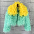 DEAT 2025 Fashion Winter Turn-Down Collar Faux Fur Short Coat For Women Versatile Loose Lamb Wool Jacket Female 11A06261