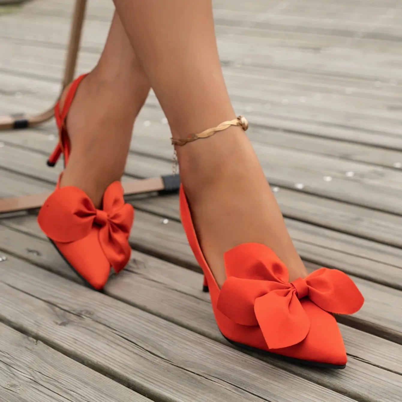 Sandals Summer Women Luxury Brand High Heels Sandalias Sexy Pointed Toe Slip on Bow Casual Shoes Office High Heels Women Sandals