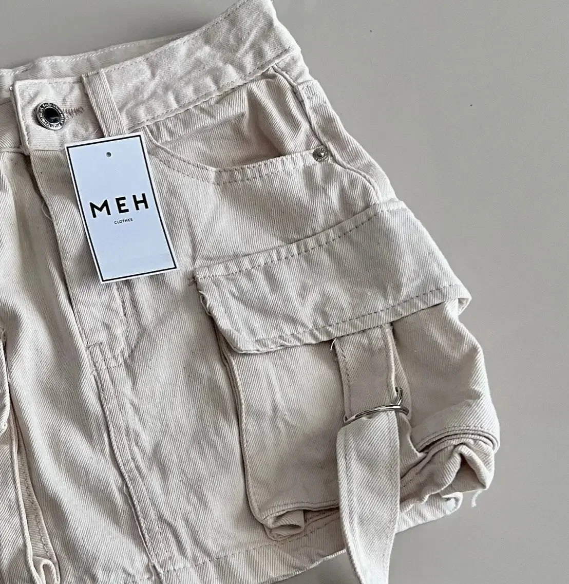 Y2k Harajuku Retro Mini Skirt Womens Fashionable Off White Multi Pocket Ultra Short Denim Skirt Gothic Casual Sexy Short Skirt