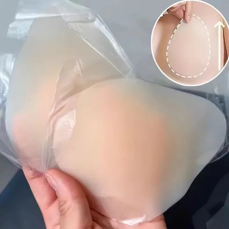 2pcsNo Glue Sticky Nipple Cover Plunge Droplet Invisible Bra Ultra Thin Seamless Silicone Nubra StickersLiftingBreastPadsPasties