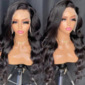 180% Density Body Wave Human Hair Wigs Natural Black Remy Hair Transparent Lace Front Wig Pre Plucked Hairline Lace Frontal Wig