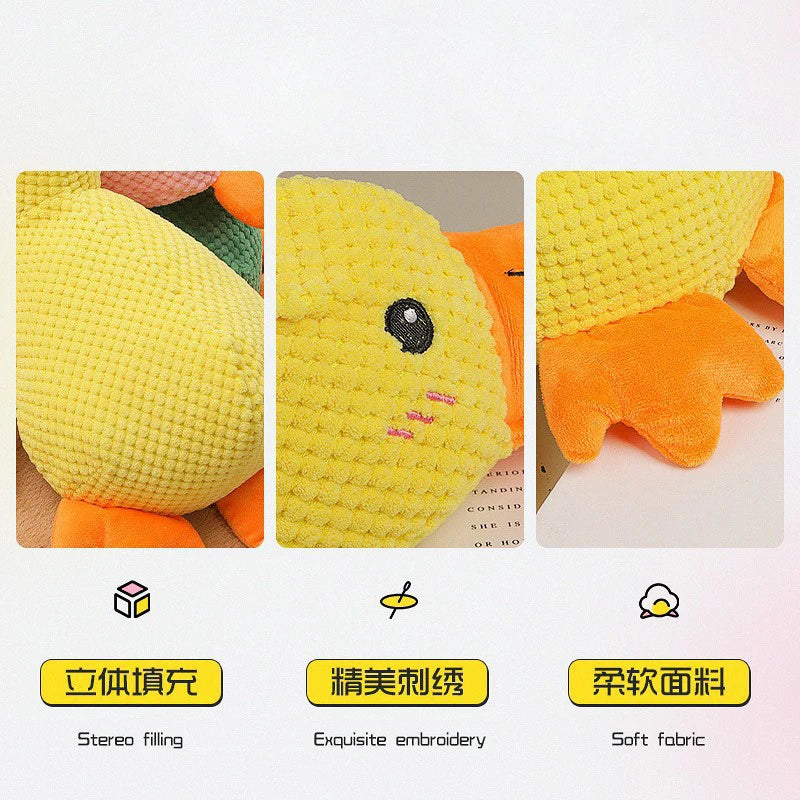 Duck Shape Dog Toy Quacking Plush Pet Toy For Small Large Dog Durable Puppy Molar Chew Toy Fun Interactive Plaything Dog Supplie