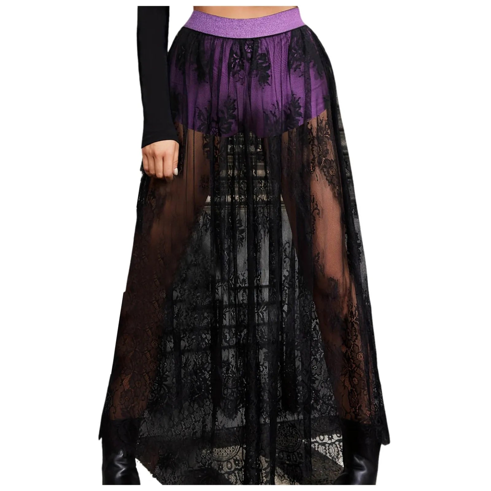 Womens Lace Skirt Elastic Waist Asymmetric Irregular Hem Lace Floral Hem Mini Skirt E Girl Sexy Fashion Streetwear юбка шорты