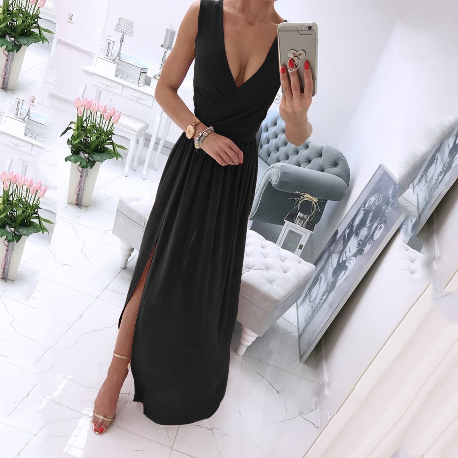 Sexy Women Dresses Outfits 2023 Plus Size Beach V-neck Dresses Summer Party A-line Midi Formal Dresses Women's Clothing 원피스