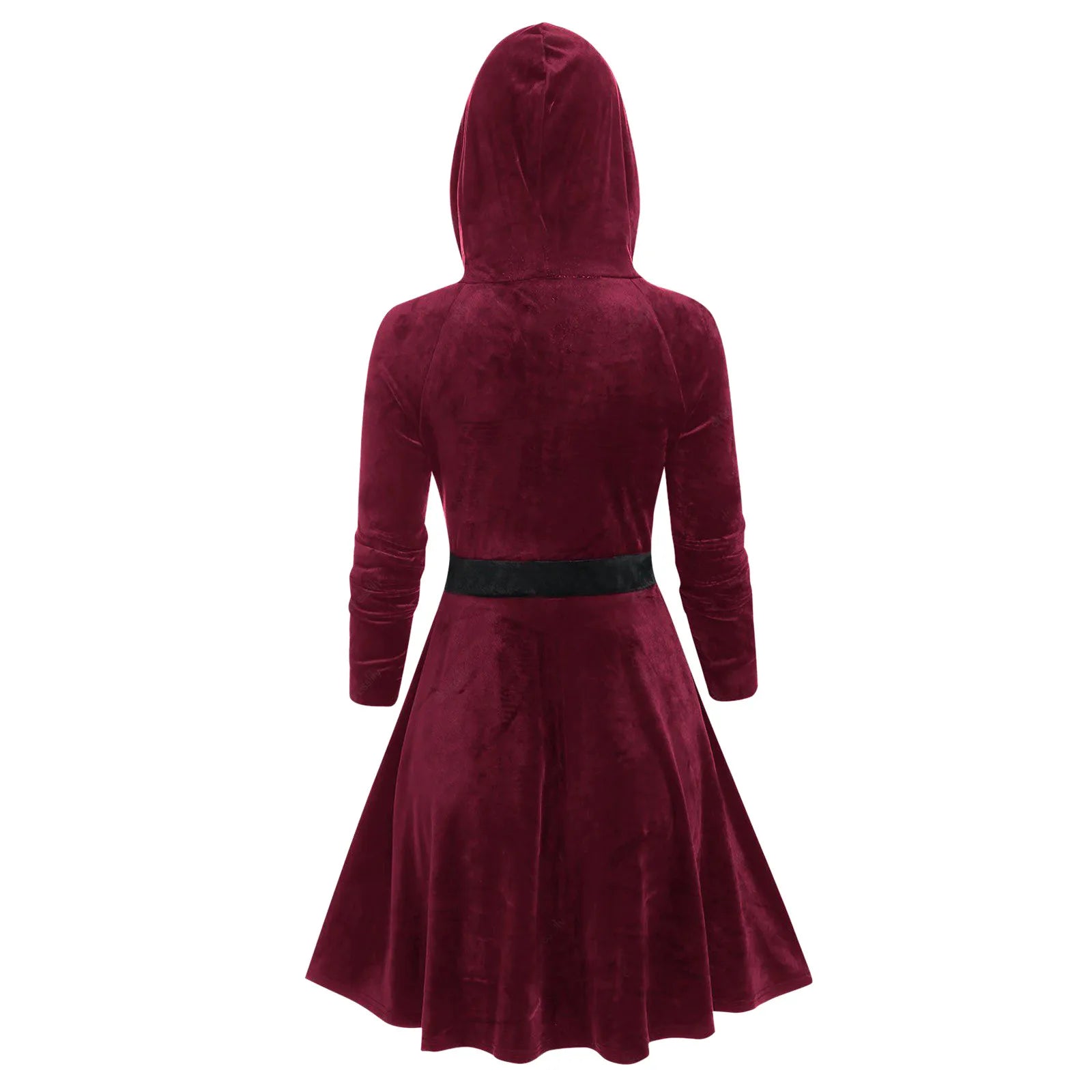 Y2k Gothic Zip Up Hooded Dress For Women Vintage Punk Long Sleeve Cat Ear Robe Harajuku Retro A Line Party Dresses Vestidos