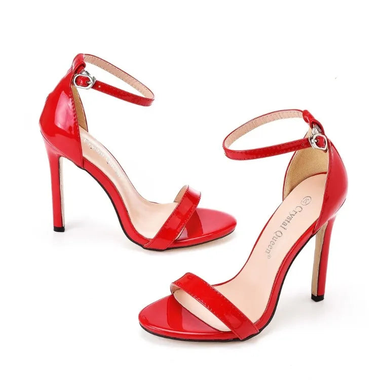 Sandals Women High Heels Black Large Sandals Plus Size Heels 44 45 46  Men's Stage Performance High Heel Sandal Large Shoes