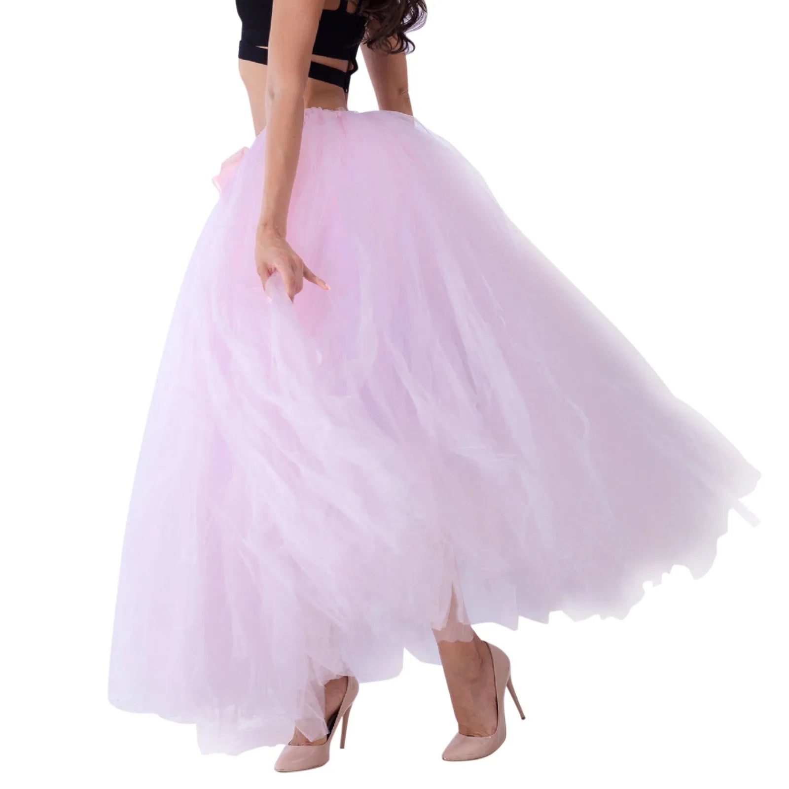 Summer Long Skirts For Women 2025 Women Fashion Solid Color Lace Up Bow Puffy Skirt Handmade Skirt Performance Skirt Ropa Mujer