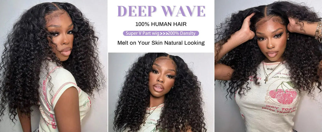 Curly U V Part Wig Human Hair 180% Density No Leave Out No Glue 30 36 Inch Deep Curly Wave U Part Human Hair Wig for Women