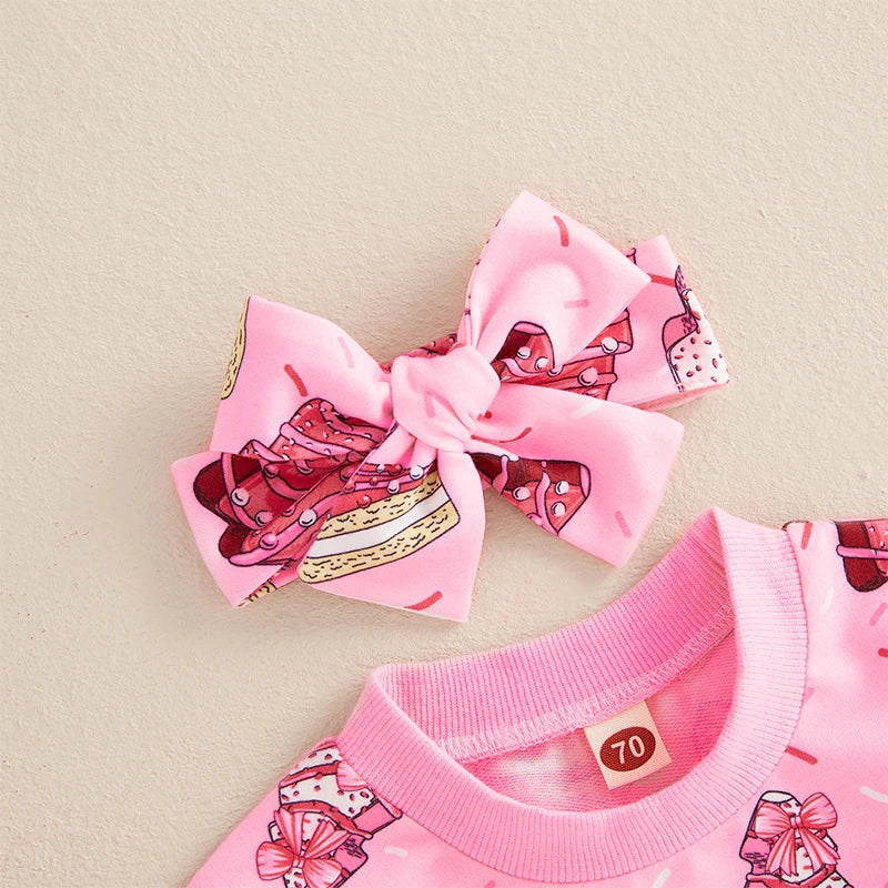Toddler Baby Girls Sweatshirt Romper Christmas Tree Print Long Sleeve Jumpsuits and Cute Headband Set Infant