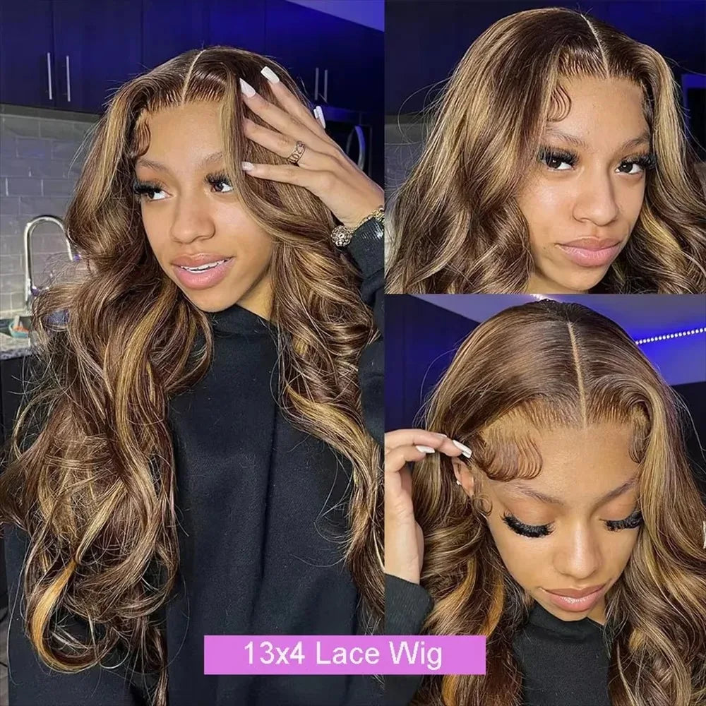 40 lnch Highlight Wig Human Hair P427 Honey Blonde 13x4 Lace Front Human Hair Wigs Body Wave Lace Frontal Wig For Black Women