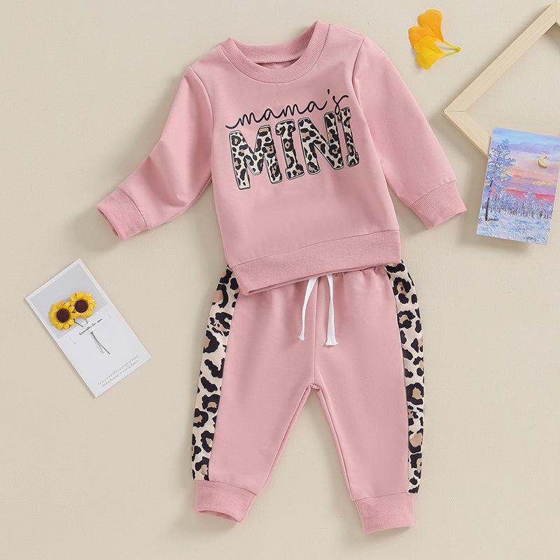 2023-09-15 Lioraitiin 0-3Y Newborn Baby Girls Clothing Set Letter & Leopard Print Long Sleeve Pullover Strap Pants 2 Pcs Outfit