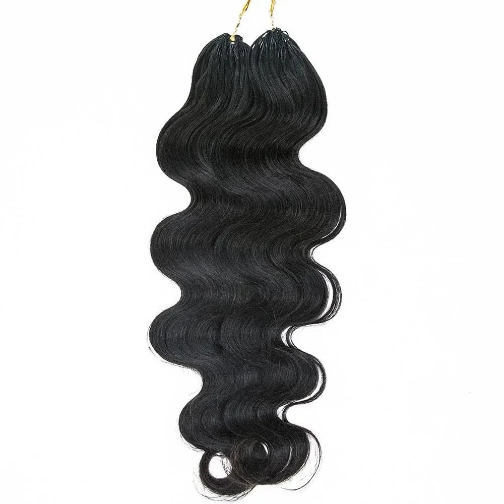 Crochet Human Hair Straight Human Hair Body Wave 1B Black Pre-Separated Knotless Crochet Extensions With Loop For Braiding
