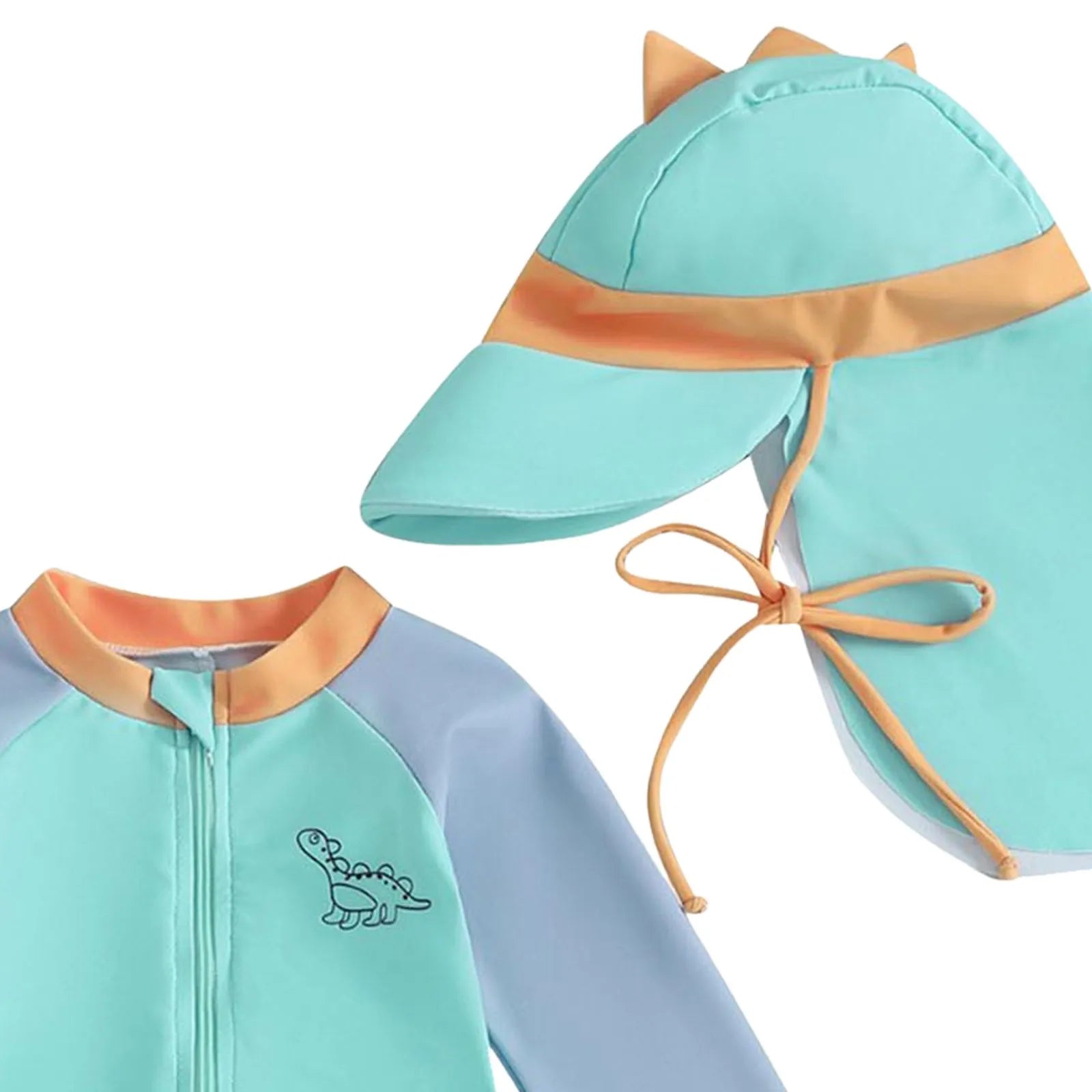 Infant Boys Swimsuit Long Sleeve Zipper Swimsuit Sun Protective Clothing Infant Bathing Swimwear Swimsuit Romper with Bow Print