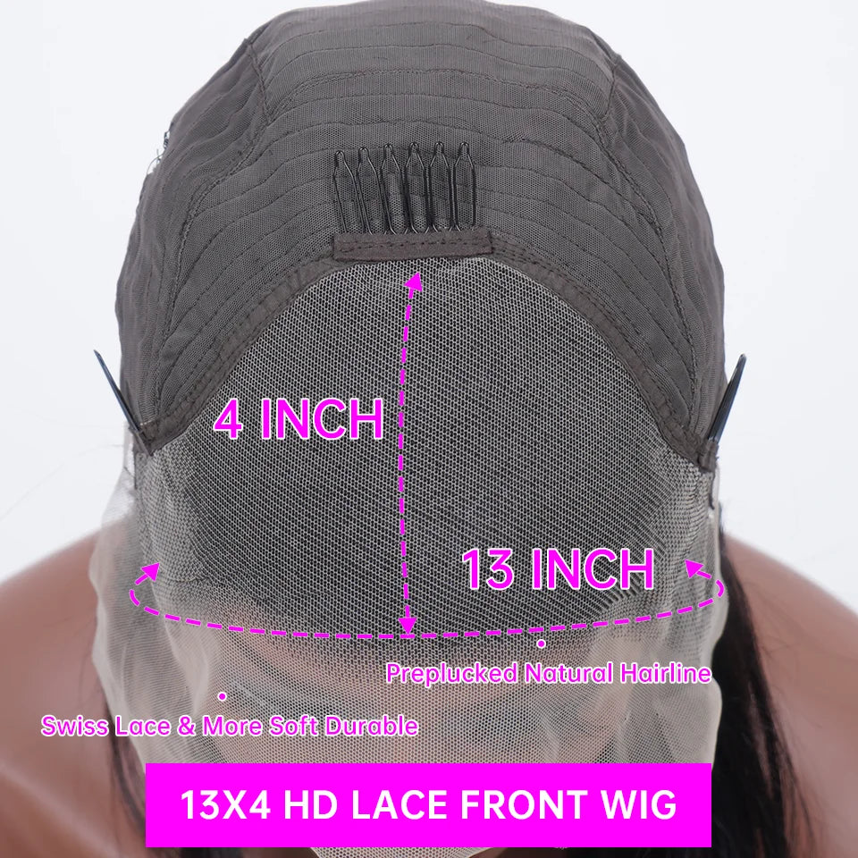 13x6 Loose Deep Wave HD Transparent Lace Frontal Wigs 200% Density 30 40 Inch 13x4 Curly Water Wave Lace Front Human Hair Wig