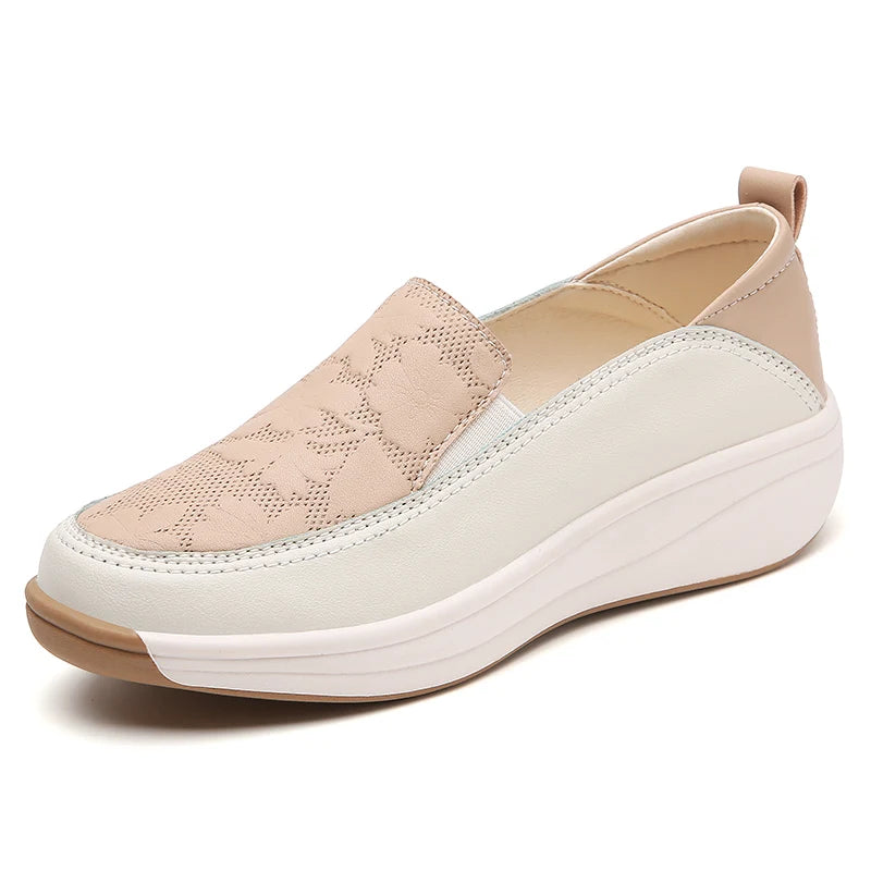New women's 43 casual shoes, 100% genuine leather breathable and fashionable leather shoes for walking