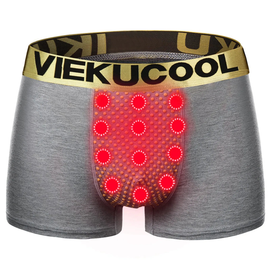 Mens Boxer Panties Strong Magnetic Tourmaline Painted U-Convex Briefs Boxer Briefs Underpants Mid Waist Short Pants Male
