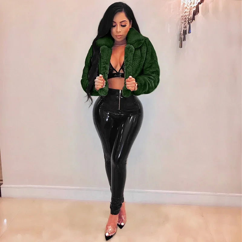Thick Faux Fur Jacket Women Autumn Winter Maxi Short Coat Warm Luxury Fur Black Parkas Bontjas Pink Furry Shaggy Outerwear