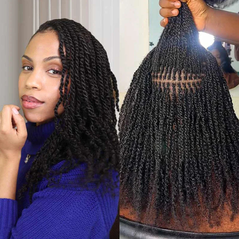 Afro Kinky Bulk Human Hair Extensions QVR US Local Shipping Natural Black/Brown Lightweight For Braiding Styling Everyday Wear