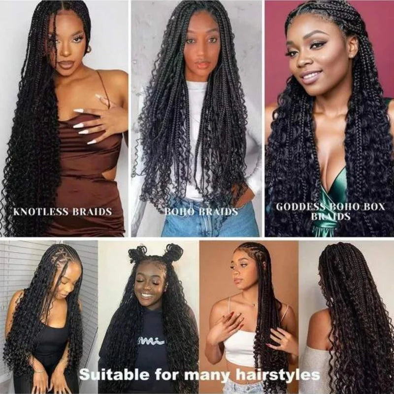 30Inch Colored Human Hair Bulk For Boho Braiding Curly Brazilian Highlight Deep Wave Human Hair Extension No Weft 2 Bundles 110g