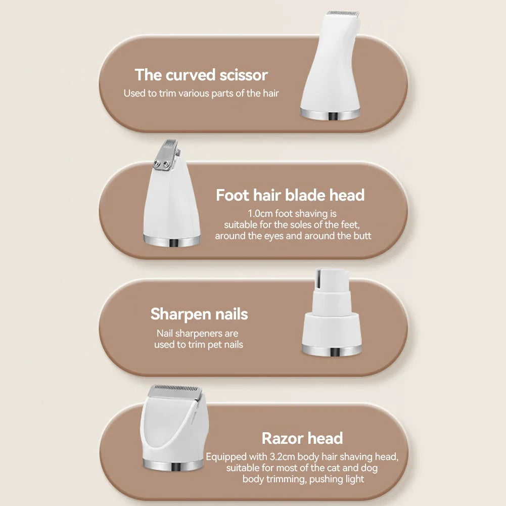 1Pc Professional 3/4-in-1 Electric Pet Grooming Tool Set Dog Hair Clippers Electric Pets Haircut Trimmer Shaver Cats Supplies