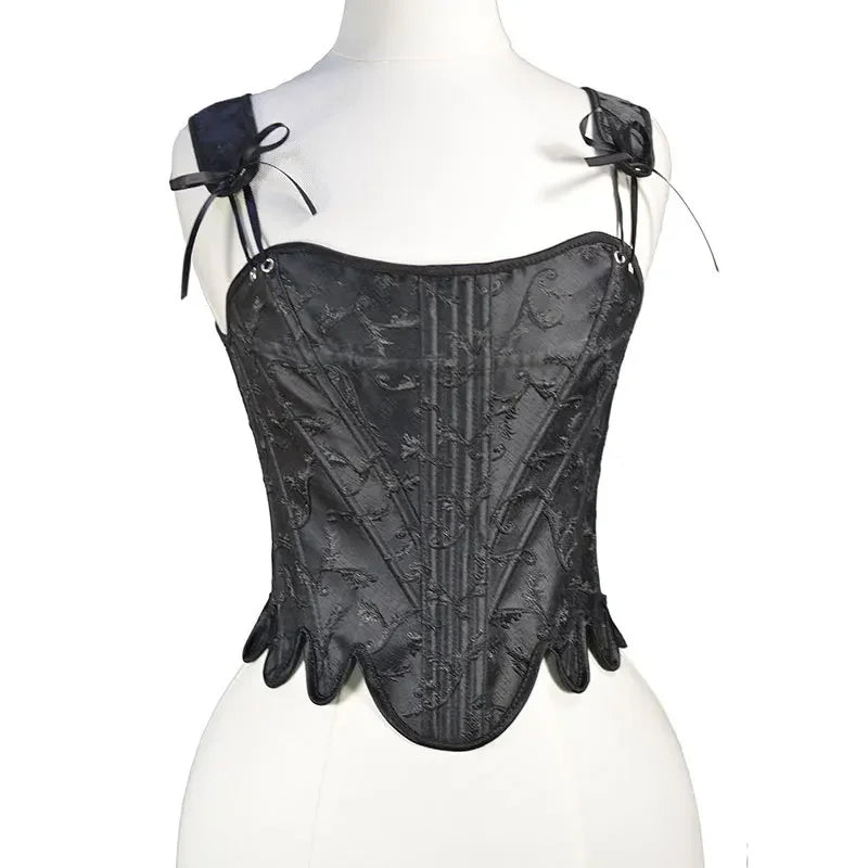 Fashion White Embossed Vintgae Petal Bodices Women Overbust Slimm Corsets Lace Up Boned Shaping Tops Korset