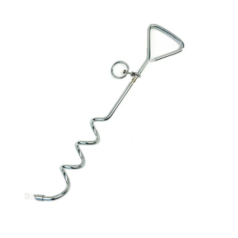 Outdoor Camping Dog Stake Pet Leash Pet Dog Tie Stake Reusable Spiral Ground Pegs Metal Stakes For Large Dogs Leash Single Spike